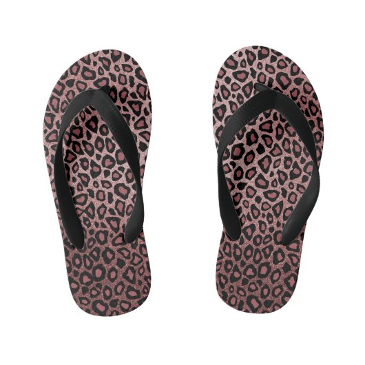 Roos Gold Leopard Huid Kinder Teenslippers (Voetbed)