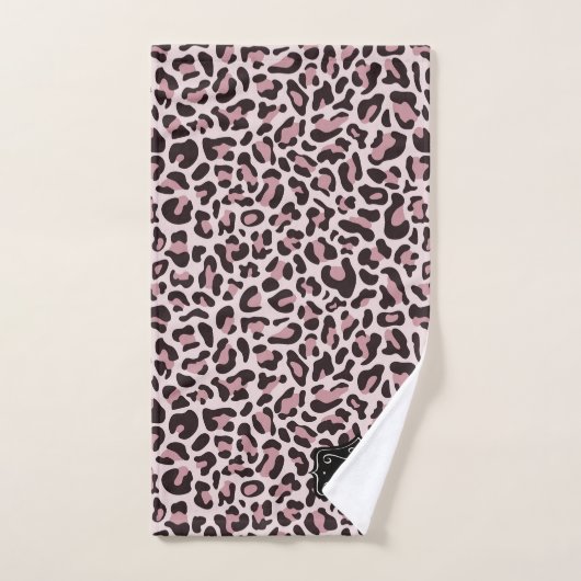 Roos Gold Leopard Print Monogram Luxe Towel set Bad Handdoek (Handdoek)