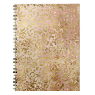 Roos Gold Leopard Print Notitieboek