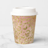 Roos Gold Leopard Print Papieren Bekers (Achterkant)