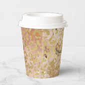 Roos Gold Leopard Print Papieren Bekers (Rechts)