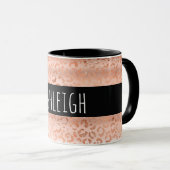 Roos Gold Leopard-printer - Aangepast Mok (Voorkant rechts)