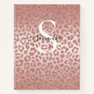 Roos Gold Leopard Spots Glittery Gradient Notitieb Notitieboek