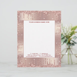 Roos Gold Letterhead Aangepaste tekstnaam Adres In Briefhoofd