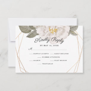  Roos Gold Lijst Wedding Entree Choice RSVP Kaartje