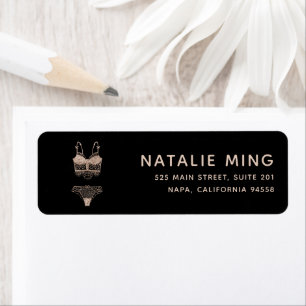 Roos Gold Lingerie Boutique Logo Business Etiket