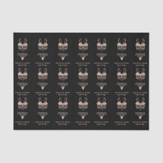 Roos Gold Lingerie Boutique Logo Tissuepapier (Voorkant)