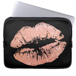 Roos-Gold Lips-laptop - Sleeve