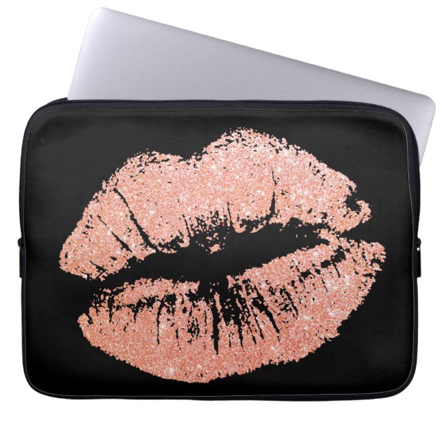 Roos-Gold Lips-laptop - Sleeve (Voorkant)