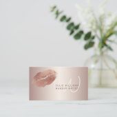 Roos Gold Lips met monogram Makeup Artist Visitekaartje (Staand voorkant)