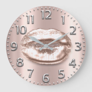 Roos Gold Lips Number Blush Silver Grey Grote Klok
