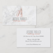 Roos Gold Lipstick Marmer Visitekaartje (Voorkant / Achterkant)