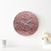 Roos Gold Liquid Chrome Metallic Chic Glam Grote Klok (Huis)