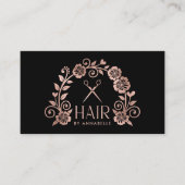 Roos Gold Logo Haarstylist Visitekaartje (Voorkant)