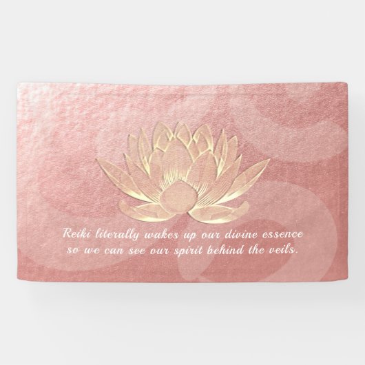 Roos Gold Lotus Yoga Meditation Instructor Quottes Spandoek (Horizontaal)