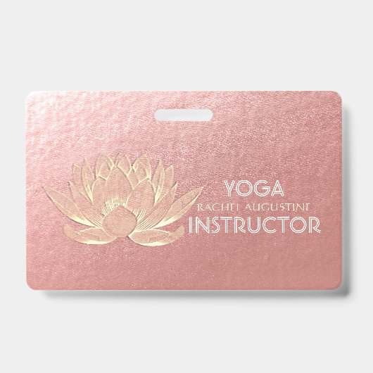 Roos Gold Lotus Yoga Studio Meditation Instructor Badge (Front)