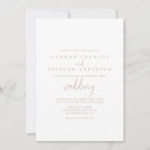Roos Gold Love Fancy Script Front & Back Wedding  Kaart (Voorkant)