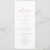 Roos Gold Love Fancy Script Weddenprogramma Programma (Voorkant)