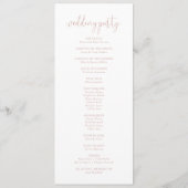 Roos Gold Love Fancy Script Weddenprogramma Programma (Achterkant)