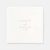 Roos Gold Love Fancy Script Wedding Napkins Servet (Voorkant)