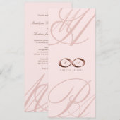 Roos Gold Love Infinity Hand Clasp Wedding Invite Kaart (Voorkant / Achterkant)