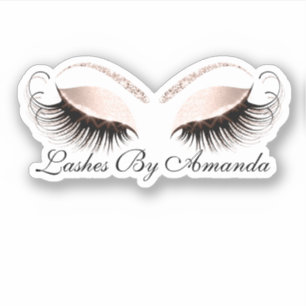 Roos Gold Makeup Artist Lashes Extension Roze Sticker