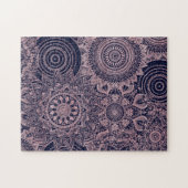 Roos Gold Mandala Collectie Blauw design Legpuzzel (Horizontaal)