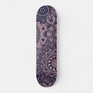 Roos Gold Mandala Collectie Blauw design Skateboard