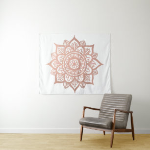 Roos Gold Mandala Flower Wandkleed