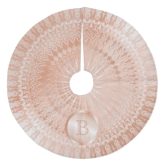 Roos Gold Mandala Monogram Fleece Kerstboom Rok (Voorkant)