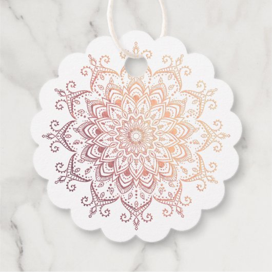 Roos Gold Mandala Sweet 16 Hartelijk dank Bedankjes Labels (Achterkant)