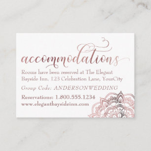 Roos Gold Mandala White Accommodations Invoerkaart Informatiekaartje