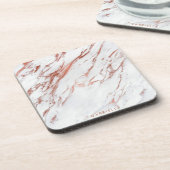 Roos Gold Marble Bier Onderzetter (Linkerzijde)