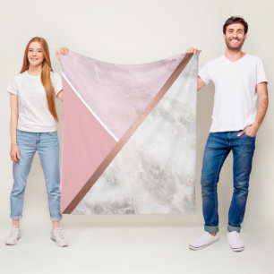 Roos Gold Marble Copper Fleece Blanket Deken