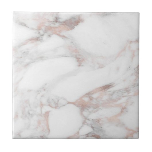 Roos Gold Marble Custom Sjabloon Trendy Elegant Tegeltje (Voorkant)