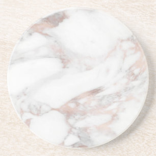 Roos Gold Marble Elegant Sjabloon Trendy Round Zandsteen Onderzetter