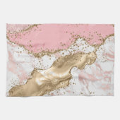 Roos Gold Marble Glitter Agate Theedoek (Horizontaal)