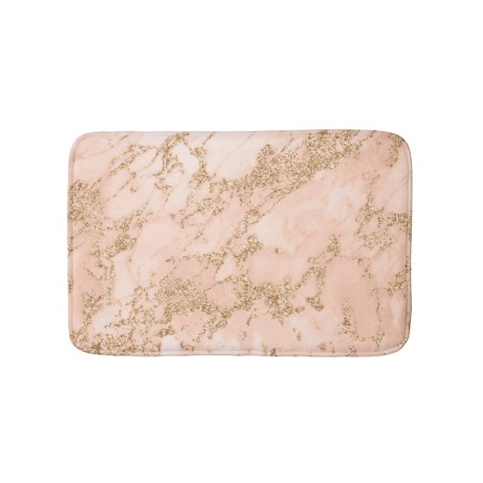 Roos Gold Marble Glitter Bath Mat (Voorkant)