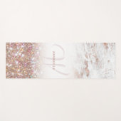 Roos Gold Marble & Glitter Monogram  Yogamat (Voorkant (horizontaal))