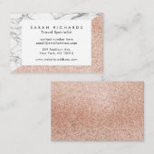 Roos Gold Marble Glitter Visitekaartjes (Voorkant / Achterkant)