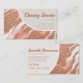 Roos Gold Marble Glitz Visitekaartje (Voorkant / Achterkant)