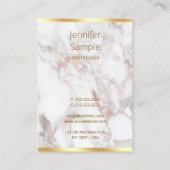 Roos Gold Marble Handgeschreven Script Sjabloon Visitekaartje (Achterkant)