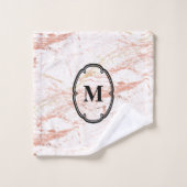 Roos Gold Marble Monogram Bad Handdoek (Wasdoekje)