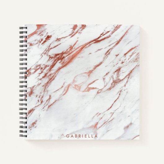 Roos Gold Marble Notitieboek (Voorkant)
