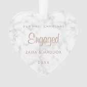 Roos Gold Marble Ons eerste kerstfeest Ornament (voorkant)