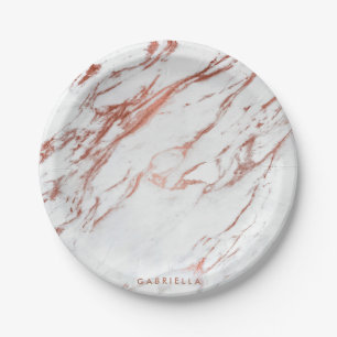Roos Gold Marble Papieren Bordje
