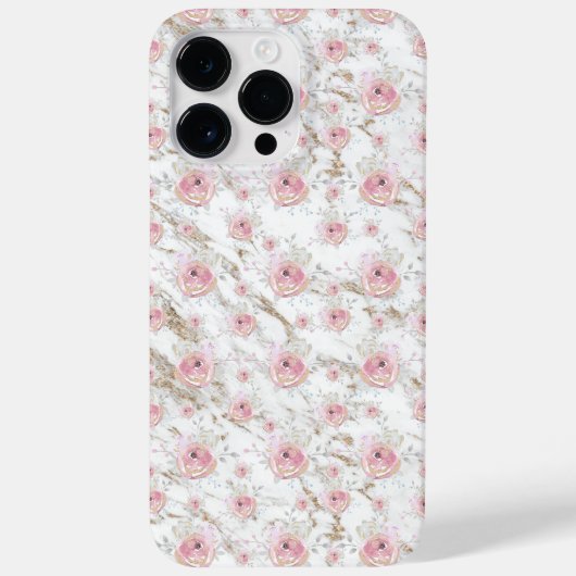 Roos Gold Marble Patroon Case-Mate iPhone Case (Achterkant)