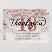 Roos Gold Marble Sweet 18 Birthday Bedankkaart (Voorkant / Achterkant)