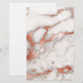 Roos Gold Marble Texture Briefpapier (Voorkant / Achterkant)