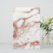 Roos Gold Marble Texture Briefpapier (Staand voorkant)